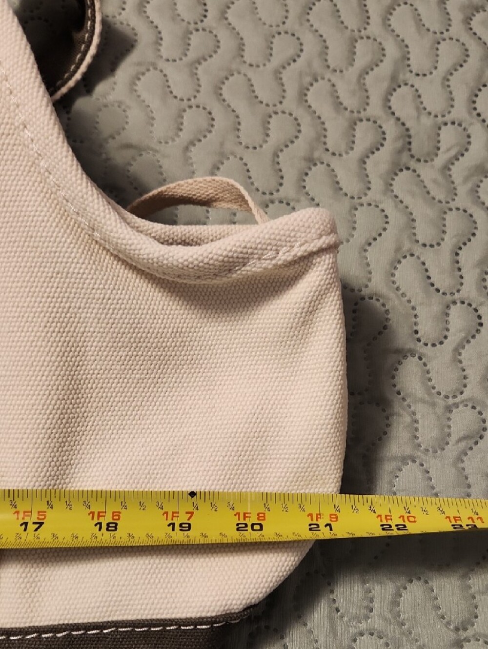 Lands' End Cream Canvas Tote with Brown Trim - Picture 4 of 11